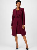 Le Suit 6 Bordeaux 2pc Dress Suit Long 1-Button Jacket Sheath
