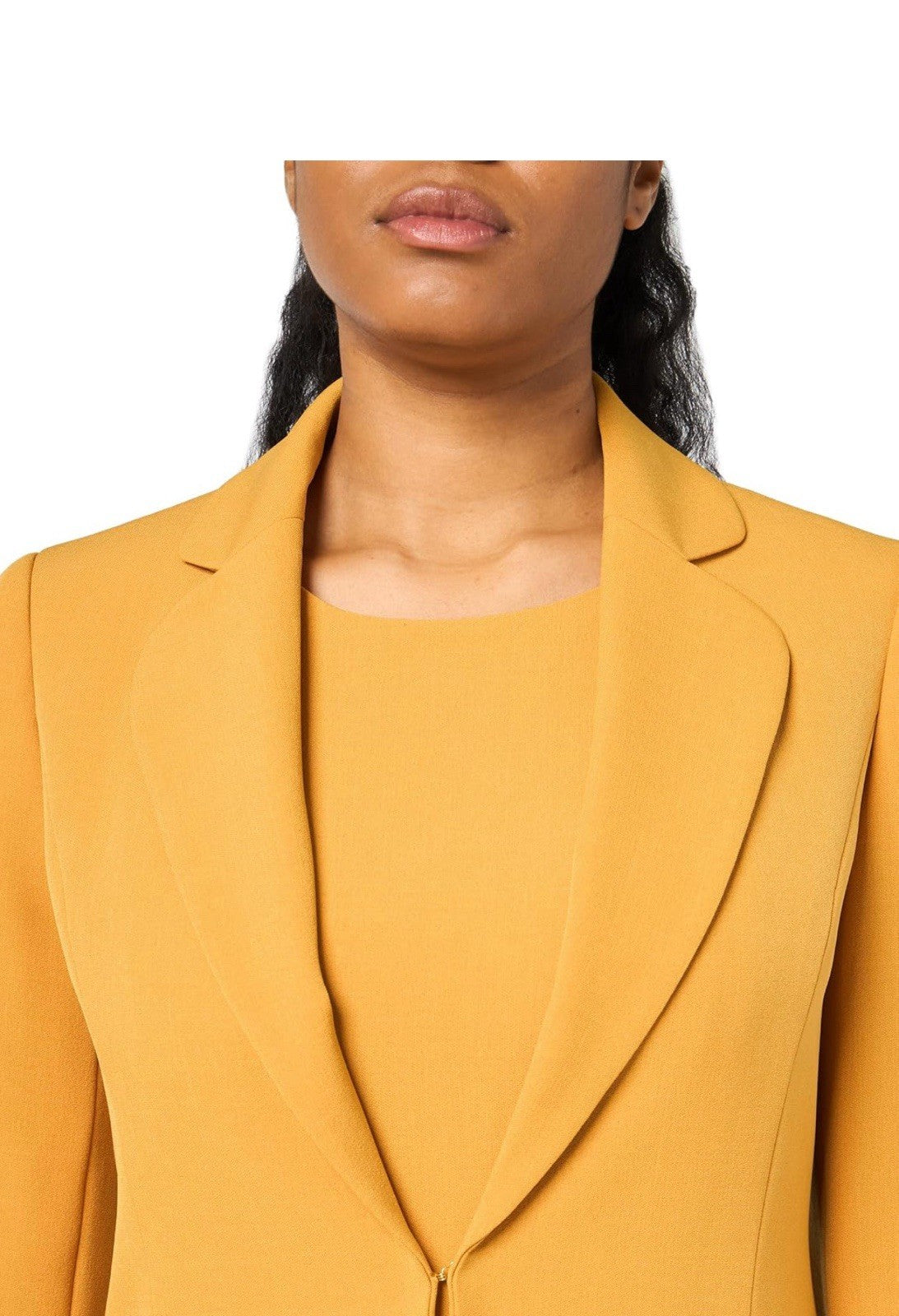 Le Suit  2pc Women’s Harvest Gold Solid Sheath Dress & Long Blazer Jacket Size 8