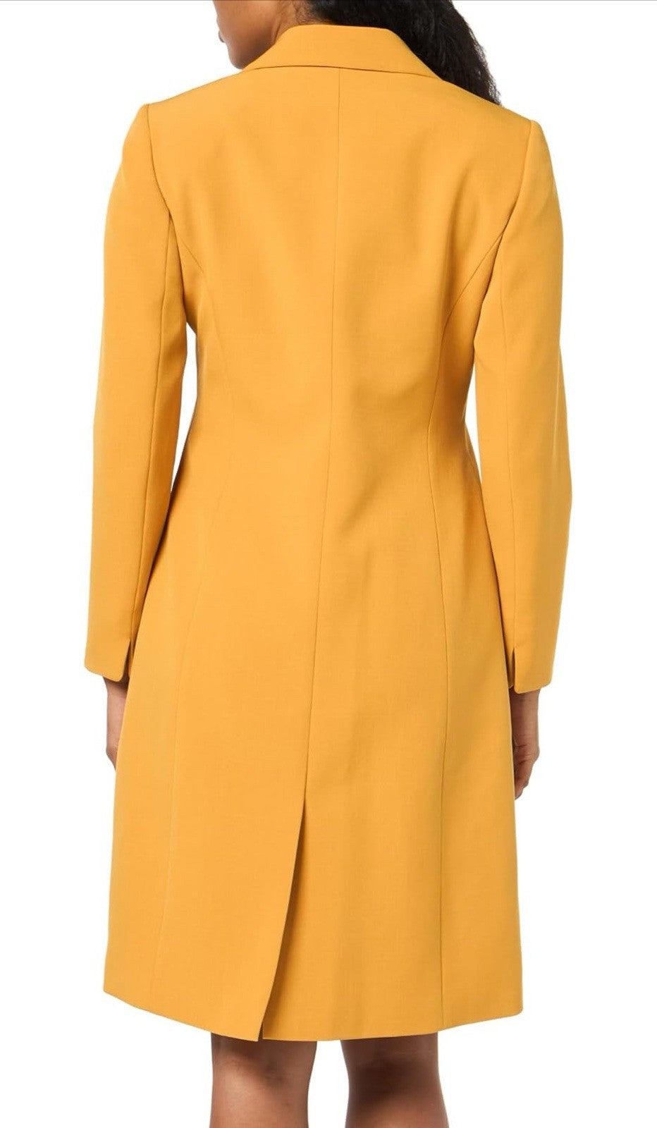 Le Suit  2pc Women’s Harvest Gold Solid Sheath Dress & Long Blazer Jacket Size 8