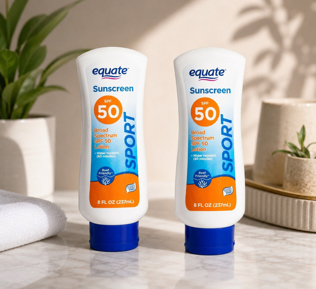 Equate Sport SPF 50 Broad Spectrum Waterproof Paraben-Free Lotion 8 fl oz