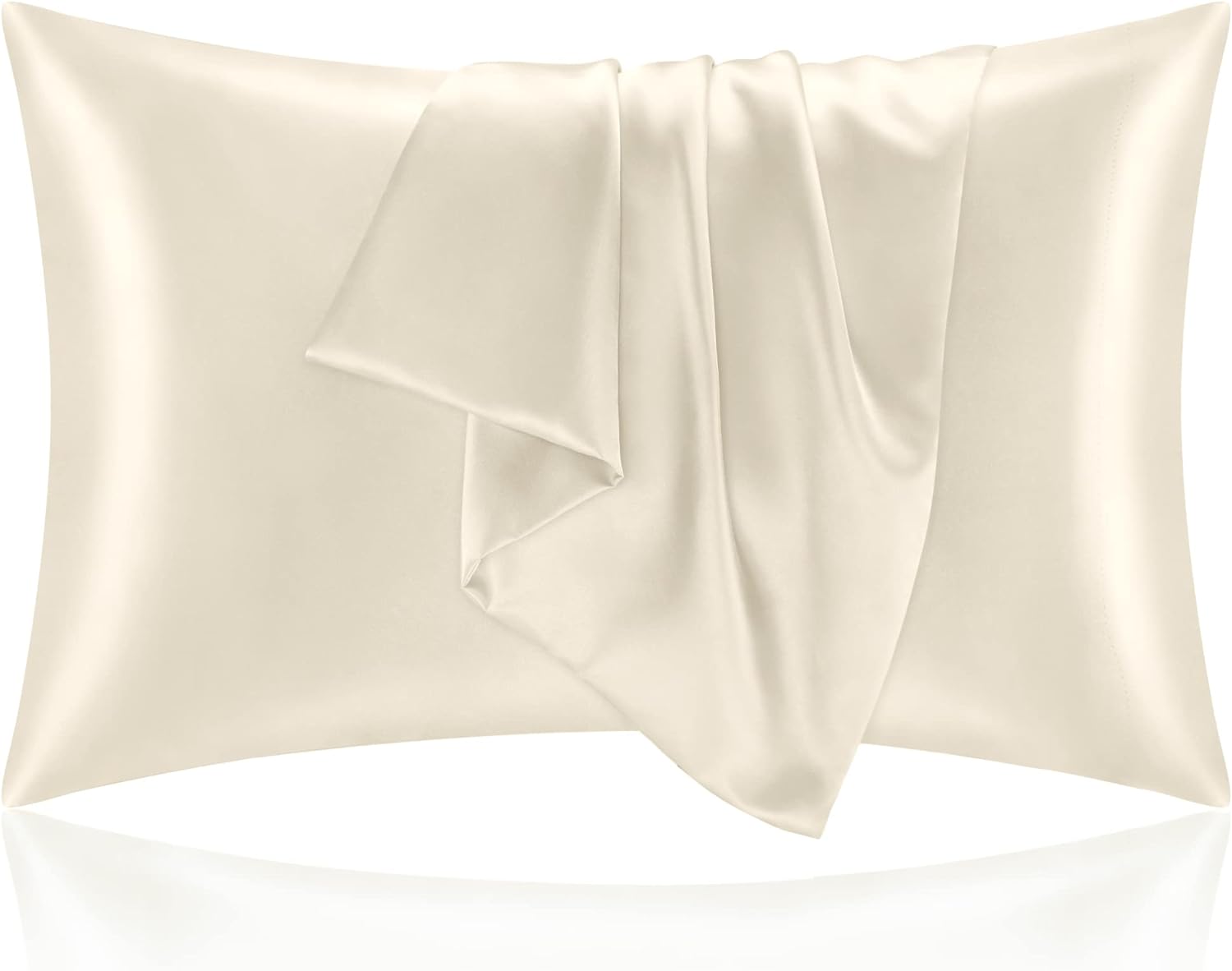 BEDELITE Satin Pillowcase for Hair and Skin, Super Soft and Cooling Similar to Silk Pillow Cases 2 Pack with Envelope Closure, Gift for Women Men(20"x30" Queen Size, Dark Grey)