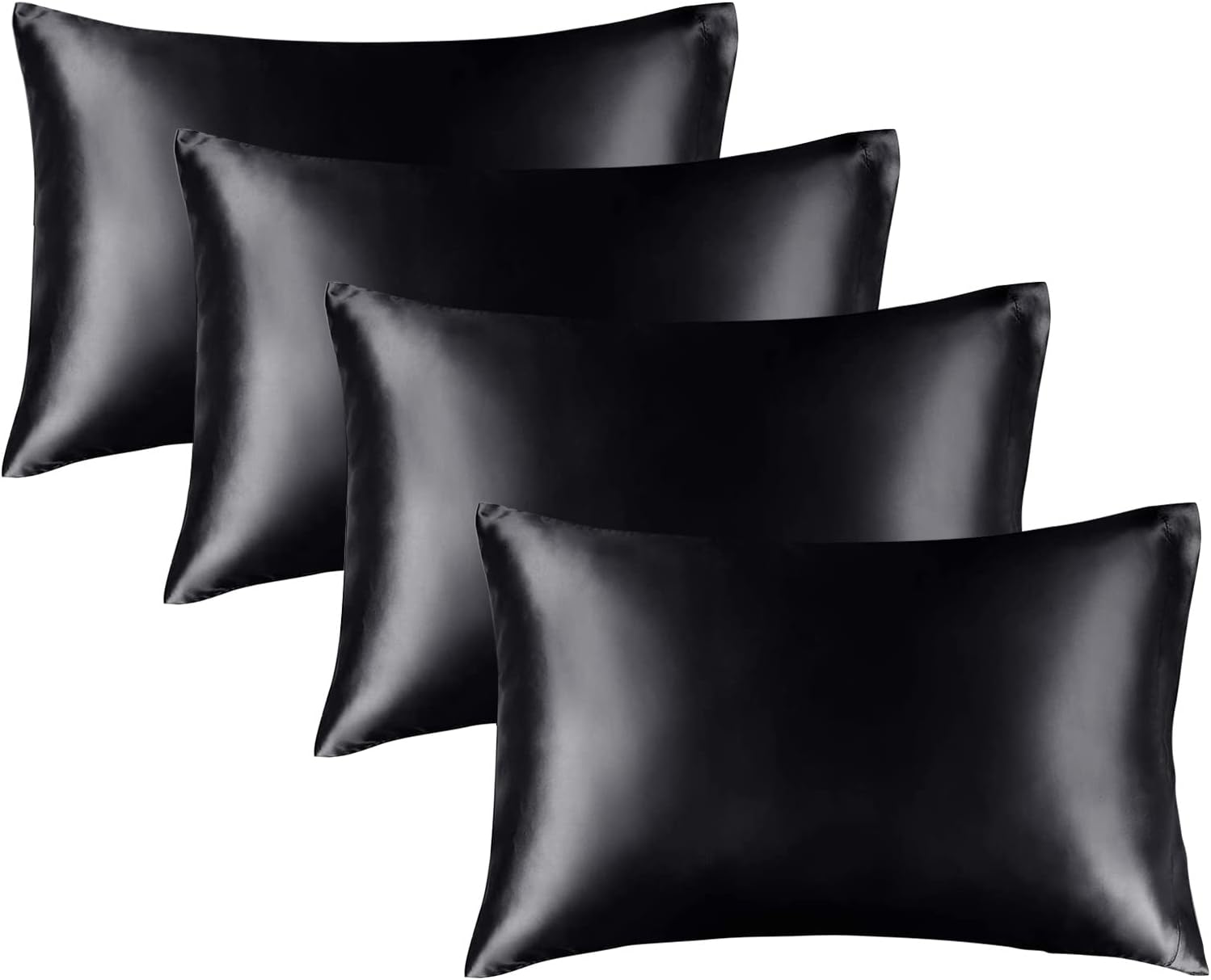 BEDELITE Satin Pillowcase for Hair and Skin, Super Soft and Cooling Similar to Silk Pillow Cases 2 Pack with Envelope Closure, Gift for Women Men(20"x30" Queen Size, Dark Grey)