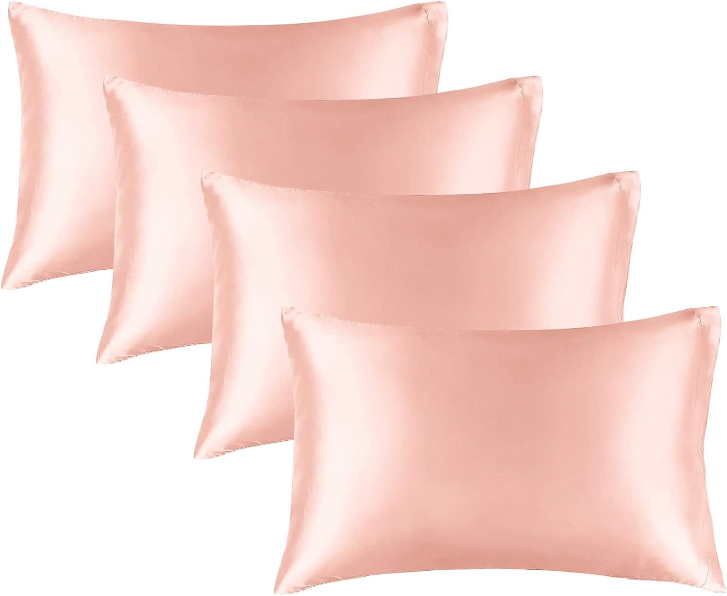 BEDELITE Satin Pillowcase for Hair and Skin, Super Soft and Cooling Similar to Silk Pillow Cases 2 Pack with Envelope Closure, Gift for Women Men(20"x30" Queen Size, Dark Grey)