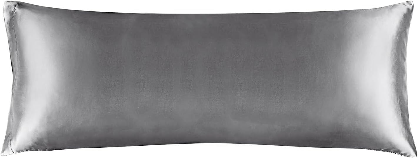 BEDELITE Satin Pillowcase for Hair and Skin, Super Soft and Cooling Similar to Silk Pillow Cases 2 Pack with Envelope Closure, Gift for Women Men(20"x30" Queen Size, Dark Grey)