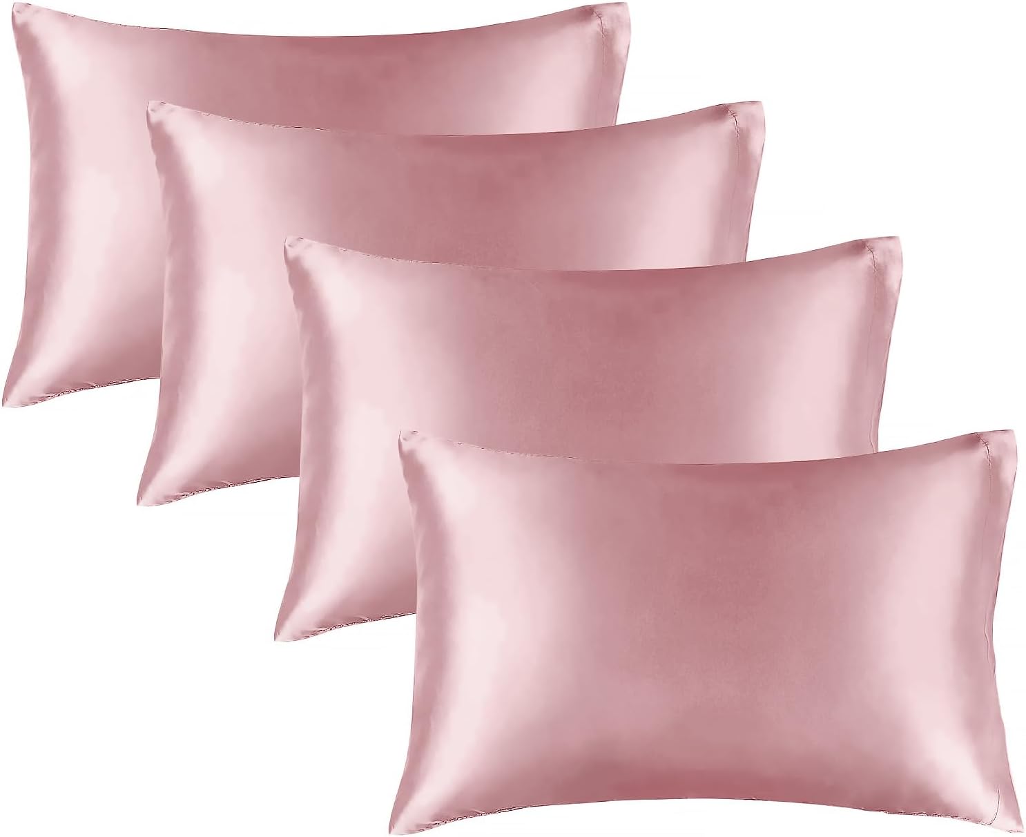 BEDELITE Satin Pillowcase for Hair and Skin, Super Soft and Cooling Similar to Silk Pillow Cases 2 Pack with Envelope Closure, Gift for Women Men(20"x30" Queen Size, Dark Grey)