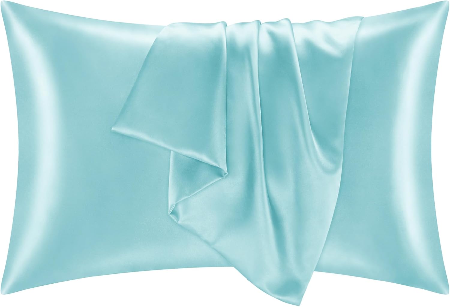 BEDELITE Satin Pillowcase for Hair and Skin, Super Soft and Cooling Similar to Silk Pillow Cases 2 Pack with Envelope Closure, Gift for Women Men(20"x30" Queen Size, Dark Grey)