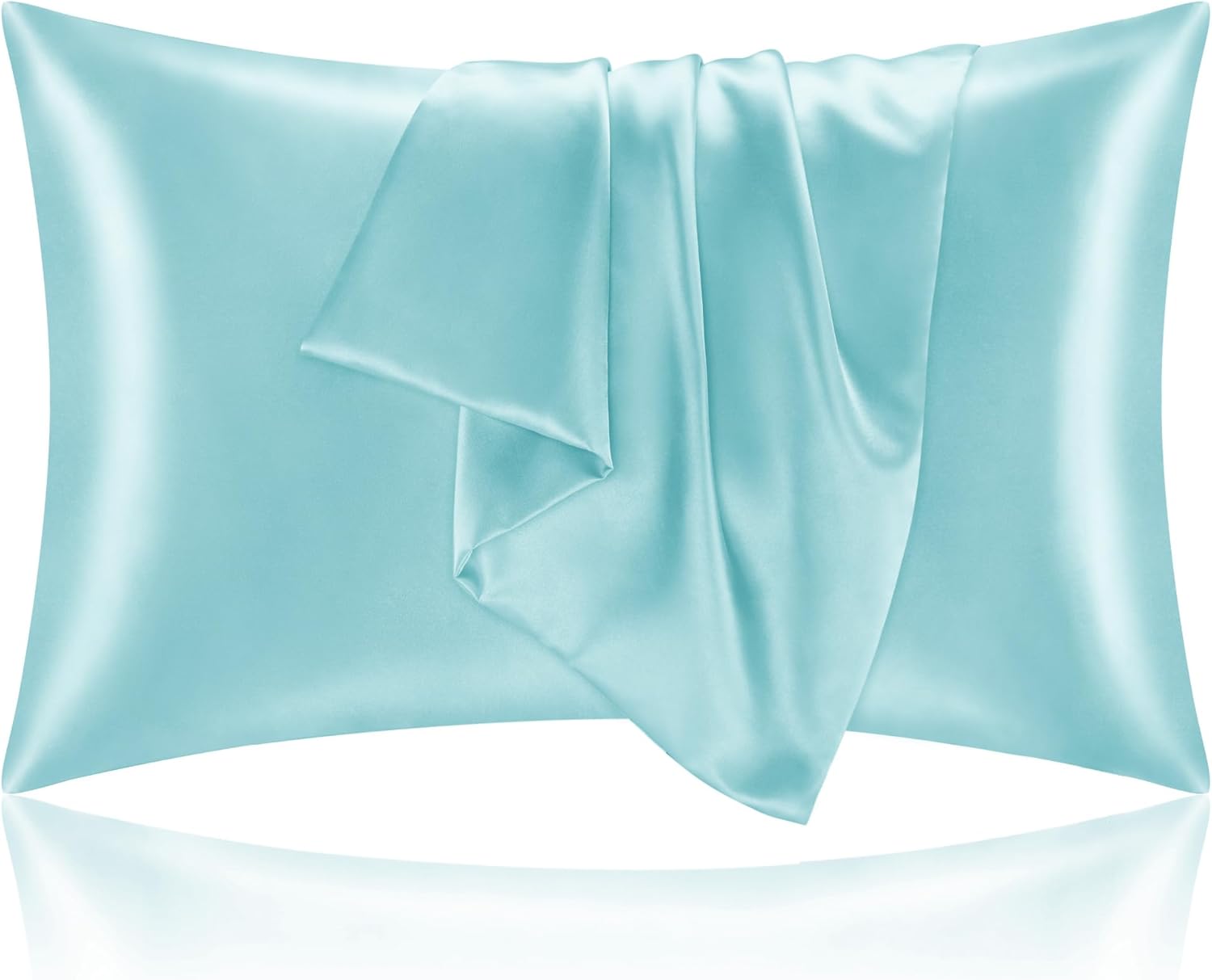 BEDELITE Satin Pillowcase for Hair and Skin, Super Soft and Cooling Similar to Silk Pillow Cases 2 Pack with Envelope Closure, Gift for Women Men(20"x30" Queen Size, Dark Grey)