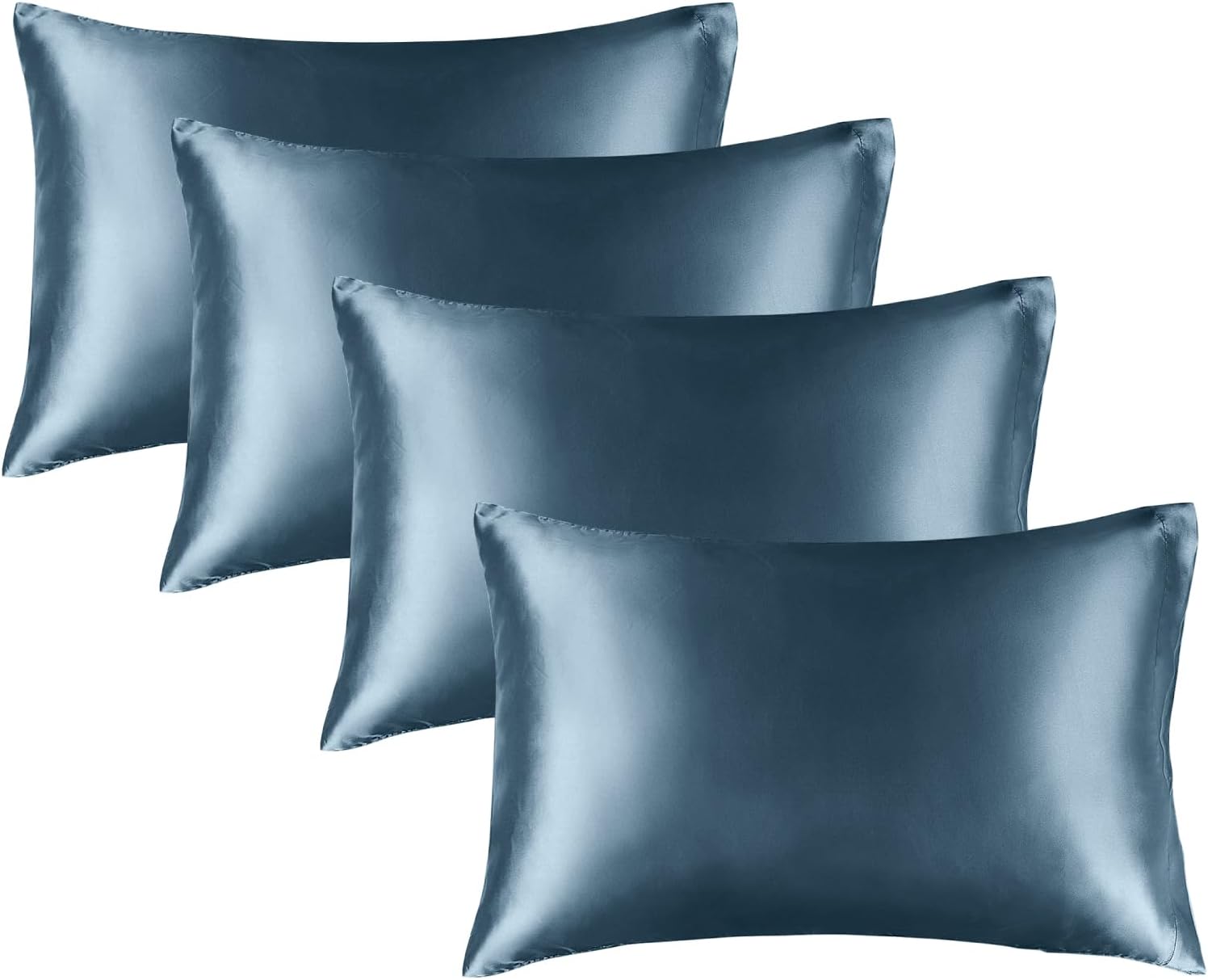 BEDELITE Satin Pillowcase for Hair and Skin, Super Soft and Cooling Similar to Silk Pillow Cases 2 Pack with Envelope Closure, Gift for Women Men(20"x30" Queen Size, Dark Grey)