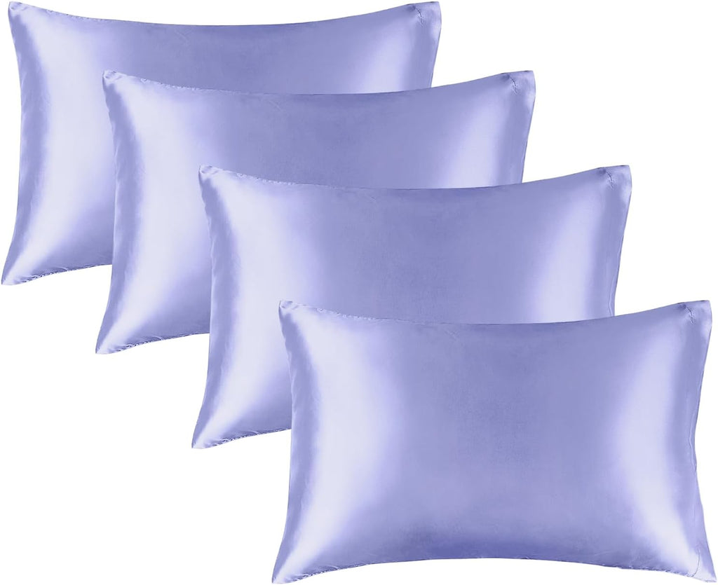 BEDELITE Satin Pillowcase for Hair and Skin, Super Soft and Cooling Similar to Silk Pillow Cases 2 Pack with Envelope Closure, Gift for Women Men(20"x30" Queen Size, Dark Grey)