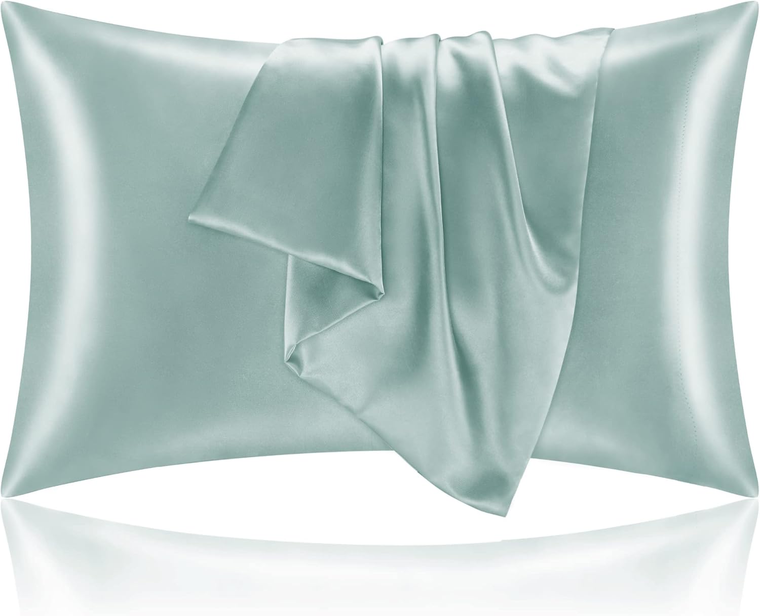 BEDELITE Satin Pillowcase for Hair and Skin, Super Soft and Cooling Similar to Silk Pillow Cases 2 Pack with Envelope Closure, Gift for Women Men(20"x30" Queen Size, Dark Grey)