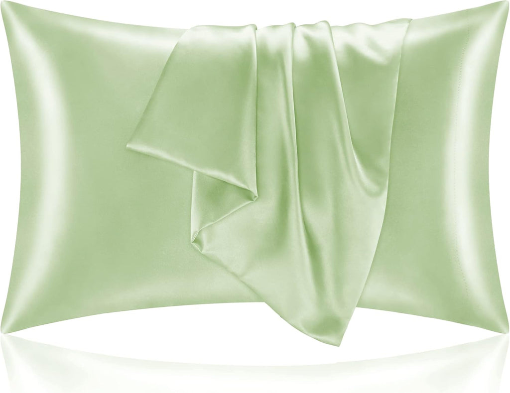 BEDELITE Satin Pillowcase for Hair and Skin, Super Soft and Cooling Similar to Silk Pillow Cases 2 Pack with Envelope Closure, Gift for Women Men(20"x30" Queen Size, Dark Grey)