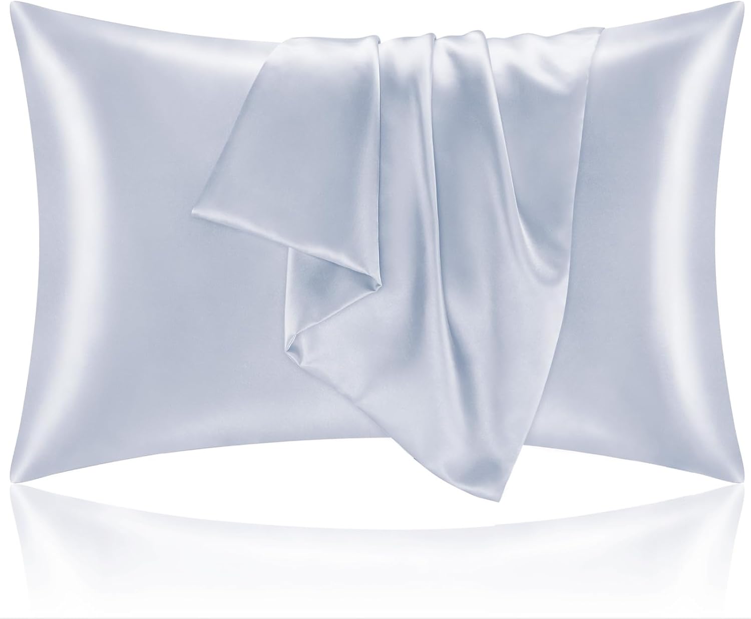 BEDELITE Satin Pillowcase for Hair and Skin, Super Soft and Cooling Similar to Silk Pillow Cases 2 Pack with Envelope Closure, Gift for Women Men(20"x30" Queen Size, Dark Grey)