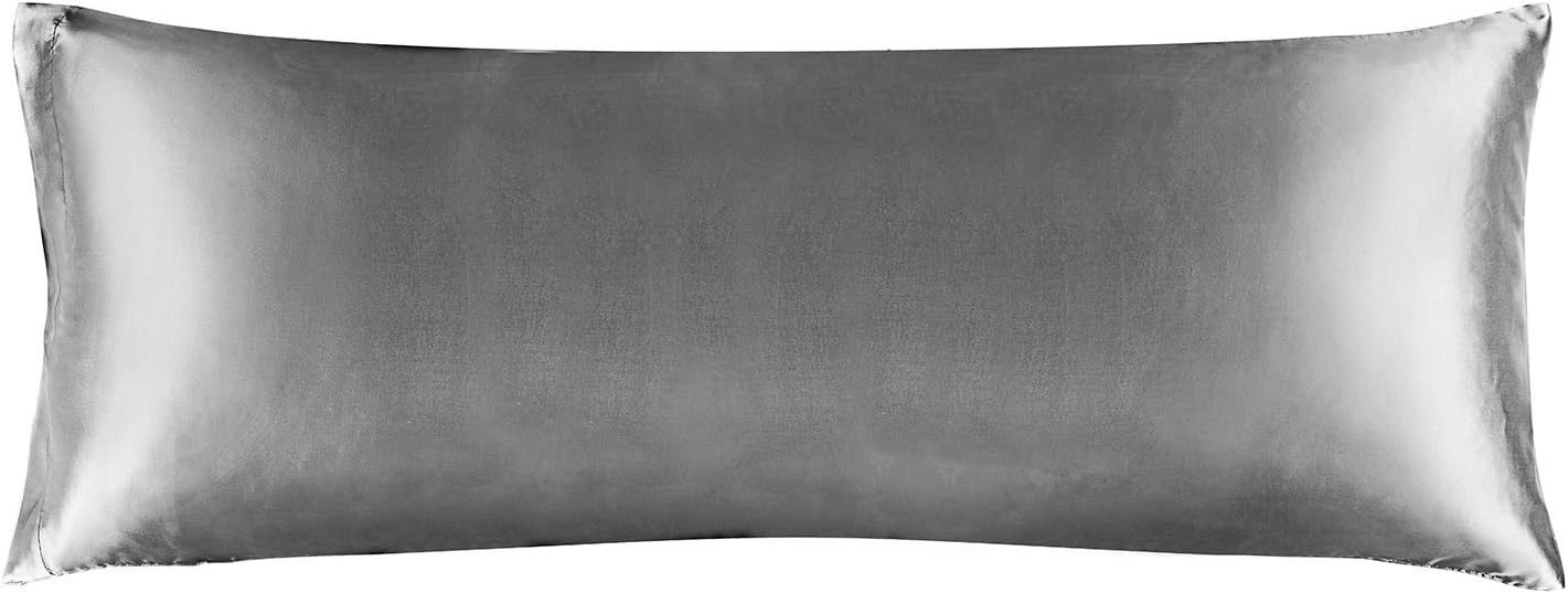 BEDELITE Satin Pillowcase for Hair and Skin, Super Soft and Cooling Similar to Silk Pillow Cases 2 Pack with Envelope Closure, Gift for Women Men(20"x30" Queen Size, Dark Grey)