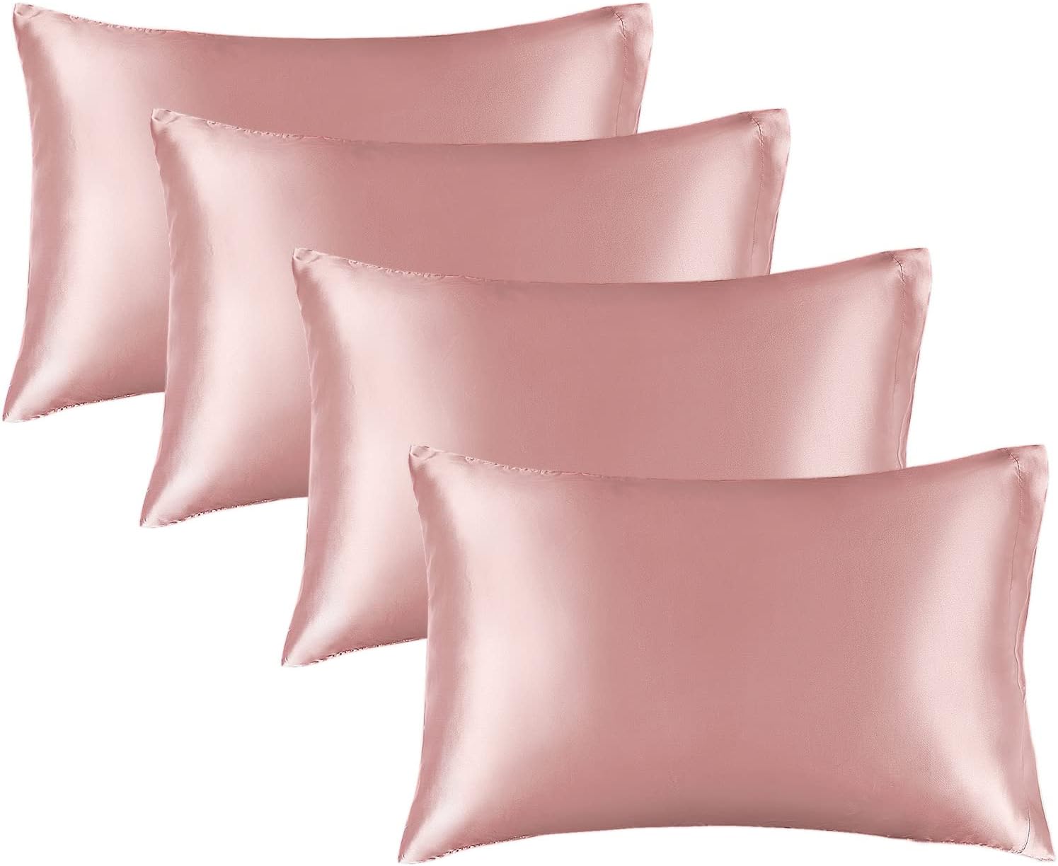 BEDELITE Satin Pillowcase for Hair and Skin, Super Soft and Cooling Similar to Silk Pillow Cases 2 Pack with Envelope Closure, Gift for Women Men(20"x30" Queen Size, Dark Grey)