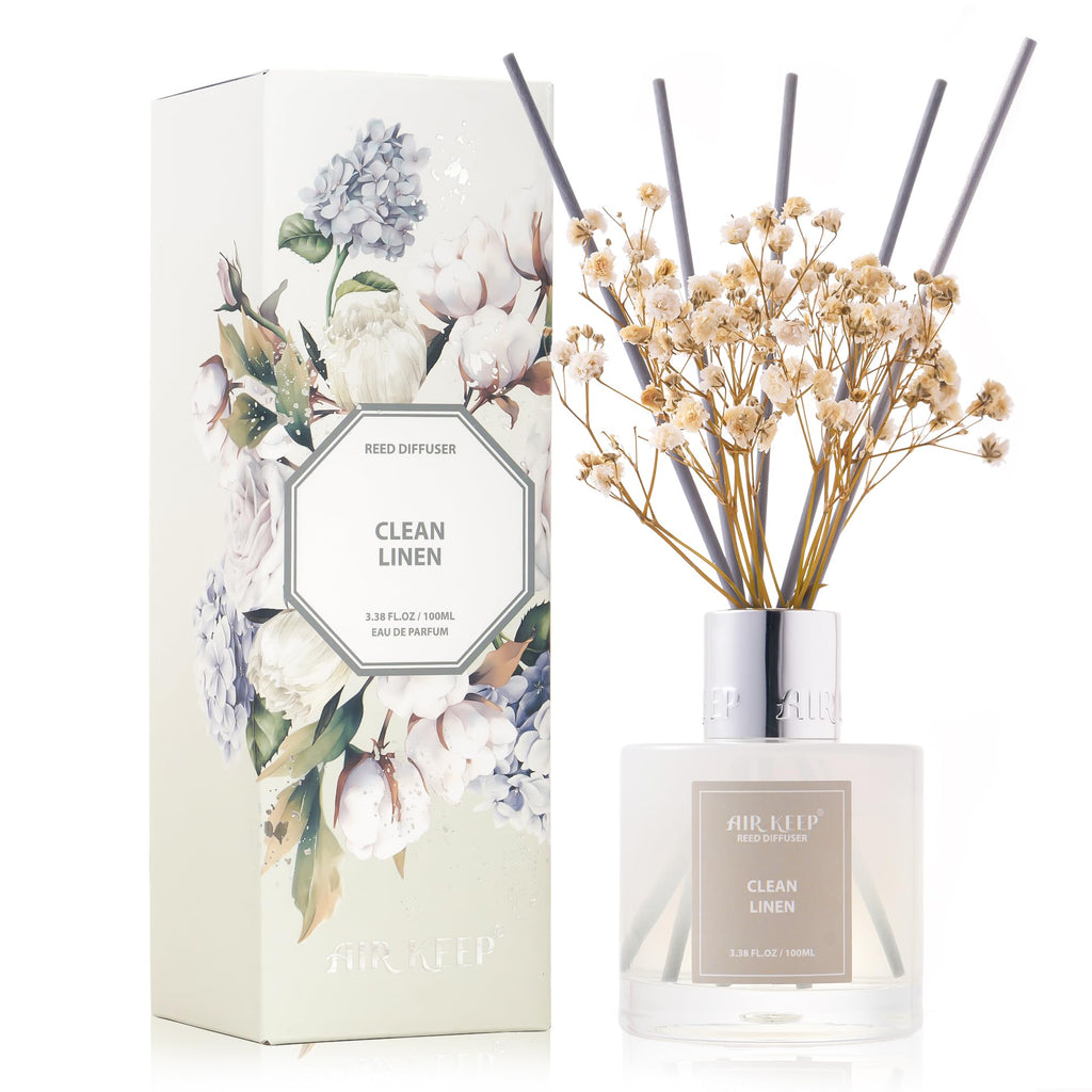 Airkeep Clean Linen Reed Diffuser Set