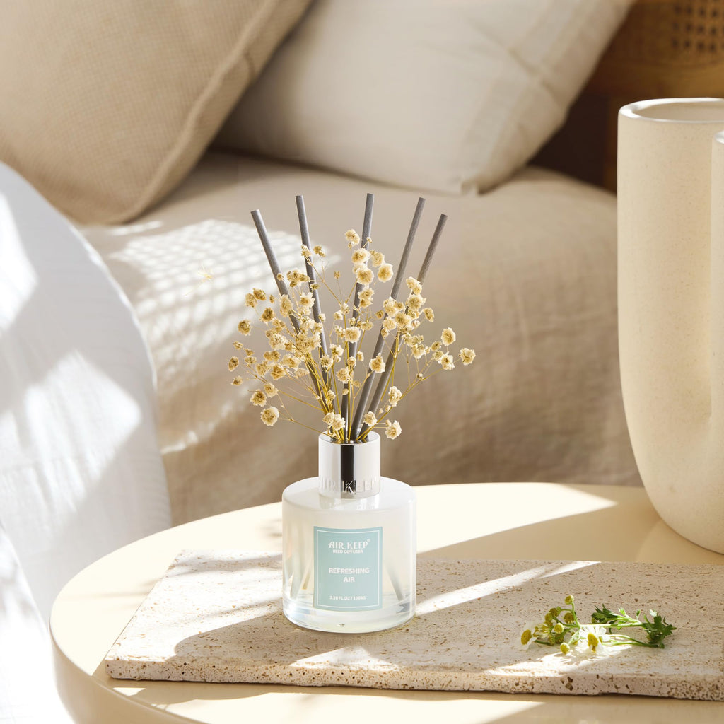 Airkeep Clean Linen Reed Diffuser Set