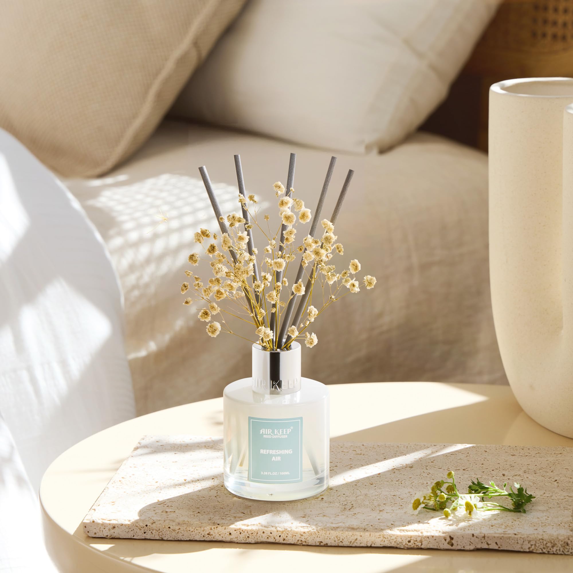 Airkeep Clean Linen Reed Diffuser Set