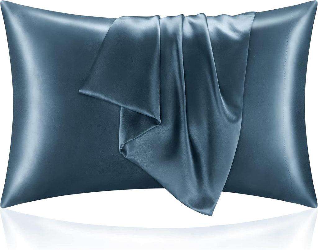 BEDELITE Satin Pillowcase for Hair and Skin, Super Soft and Cooling Similar to Silk Pillow Cases 2 Pack with Envelope Closure, Gift for Women Men(20"x30" Queen Size, Dark Grey)