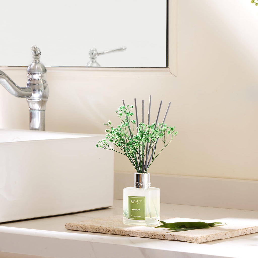Airkeep Clean Linen Reed Diffuser Set