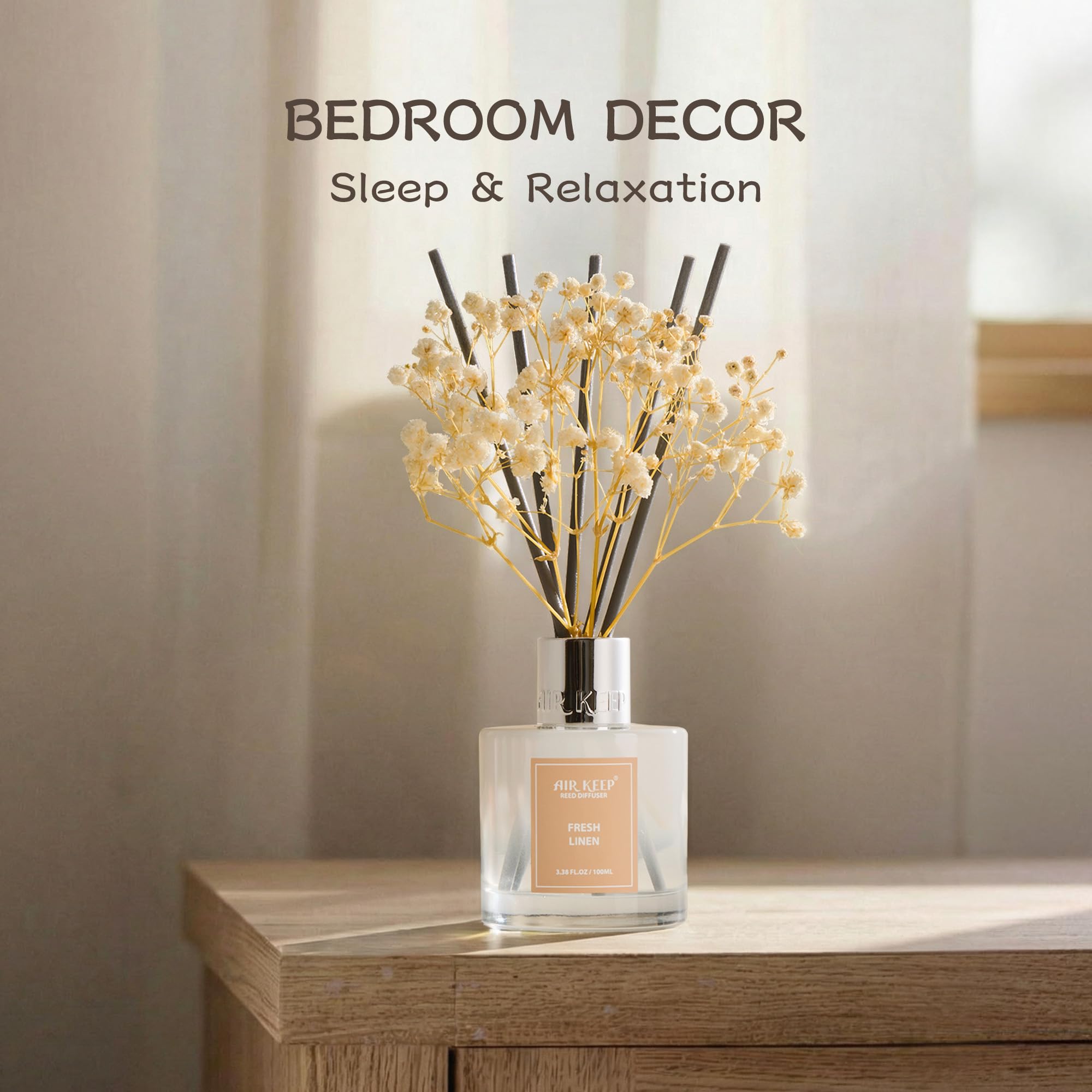 Airkeep Clean Linen Reed Diffuser Set