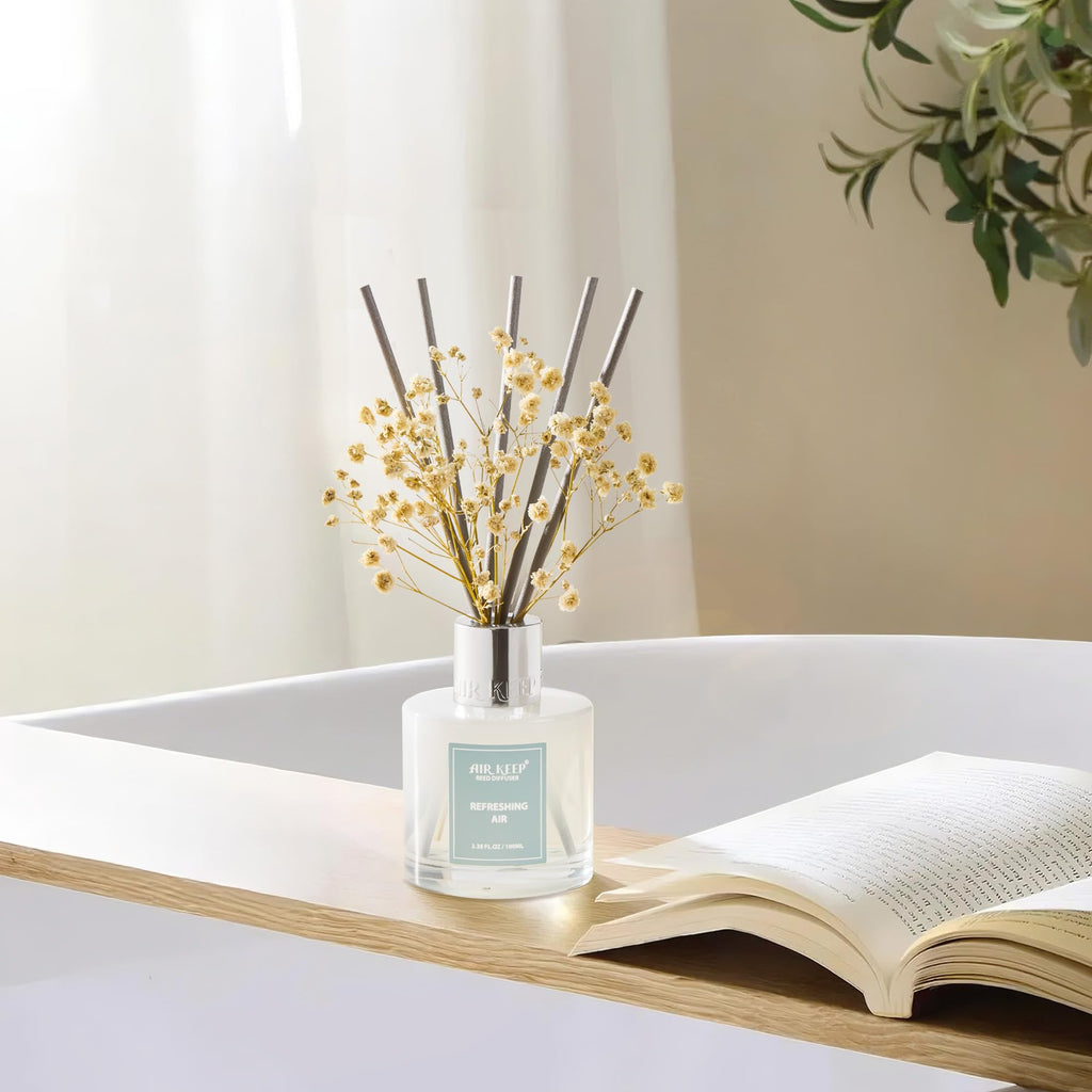 Airkeep Clean Linen Reed Diffuser Set