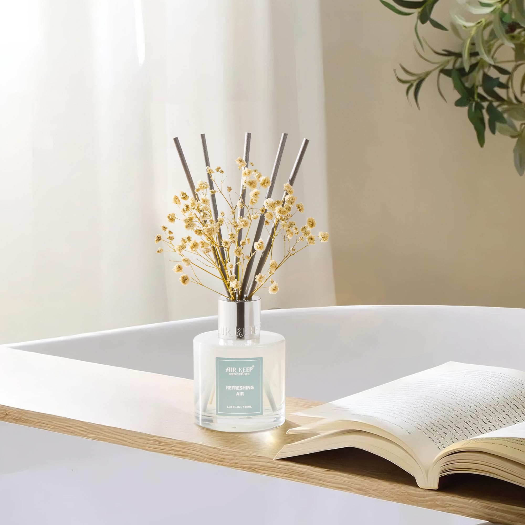 Airkeep Clean Linen Reed Diffuser Set