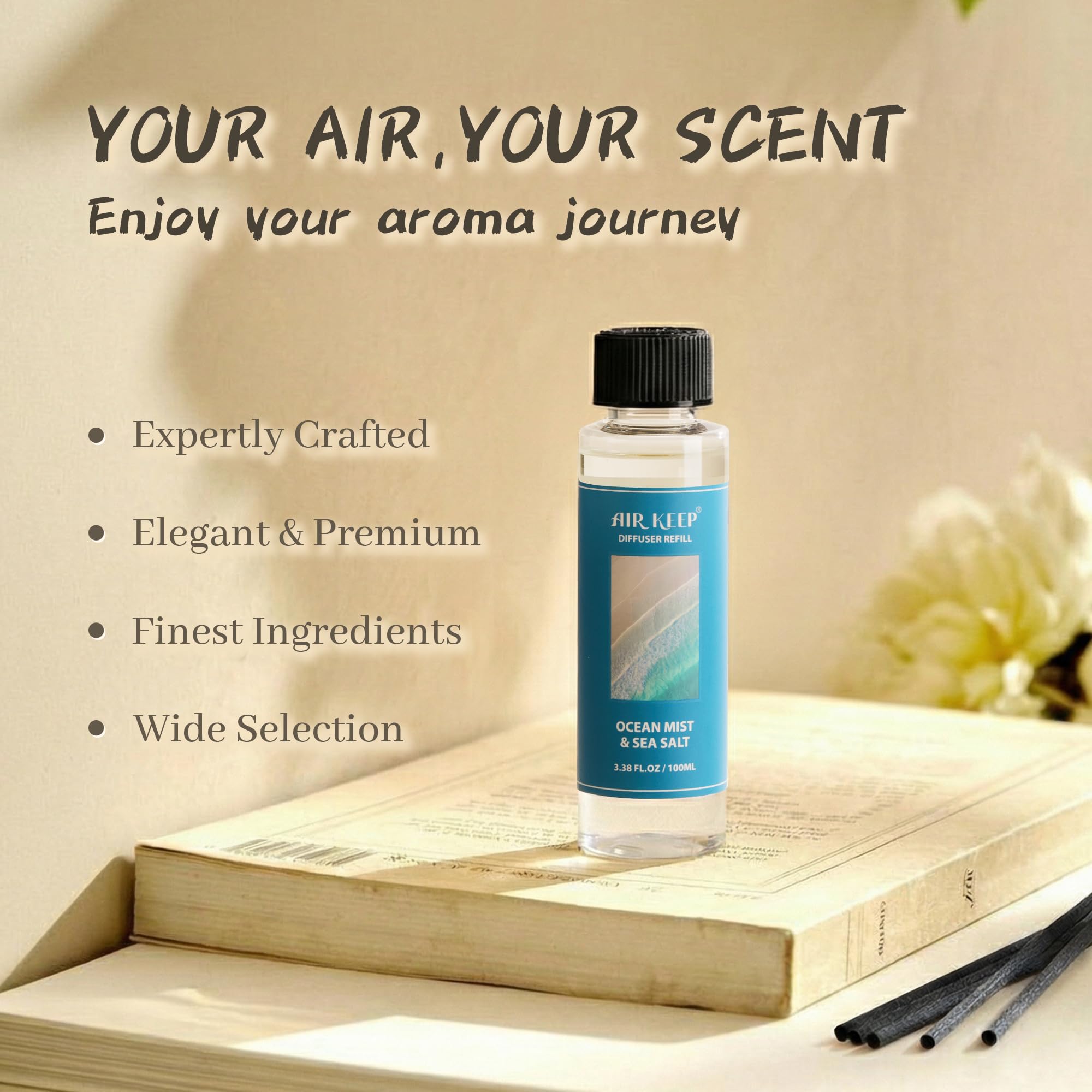 Airkeep Clean Linen Reed Diffuser Set