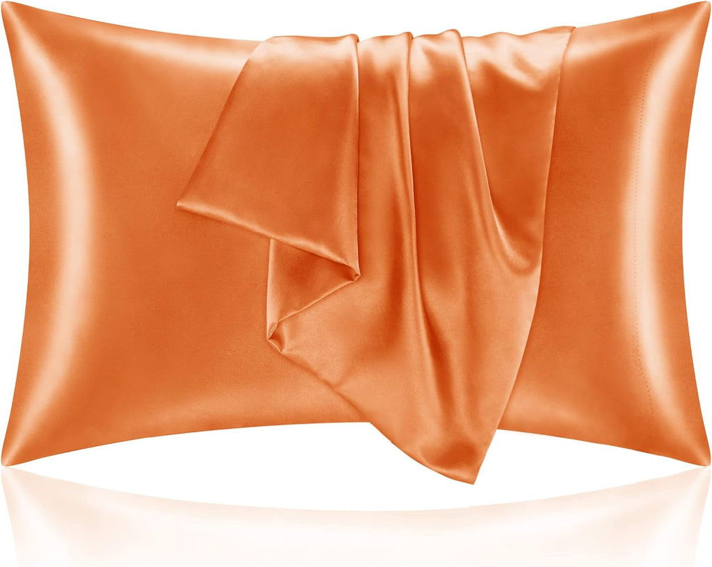 BEDELITE Satin Pillowcase for Hair and Skin, Super Soft and Cooling Similar to Silk Pillow Cases 2 Pack with Envelope Closure, Gift for Women Men(20"x30" Queen Size, Dark Grey)