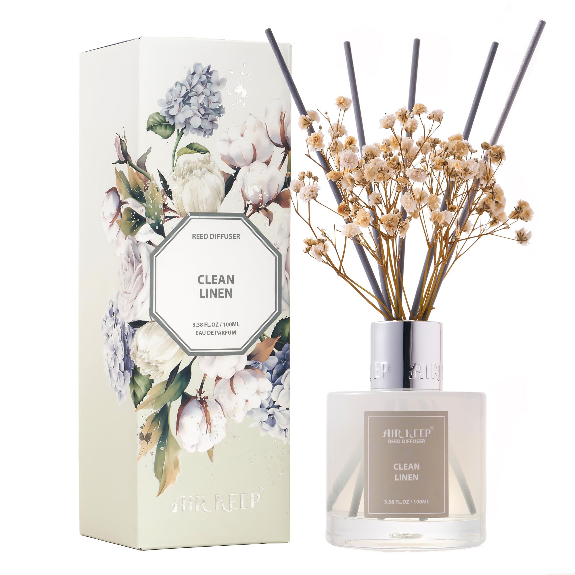 Airkeep Clean Linen Reed Diffuser Set