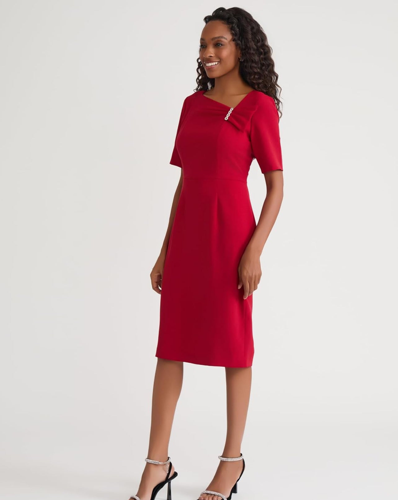Kasper Women's Elbow Sleeve Embellished Dress