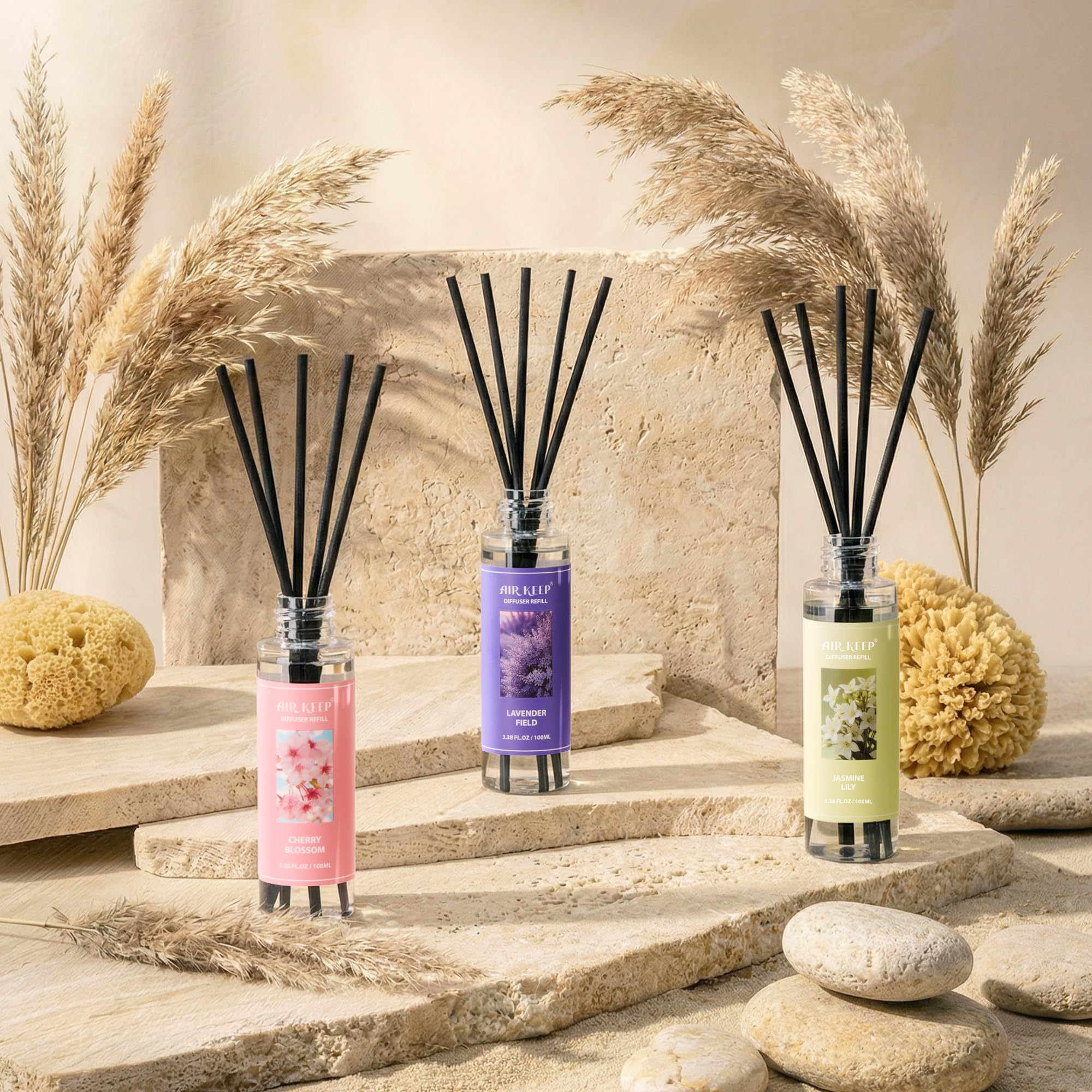 Airkeep Clean Linen Reed Diffuser Set