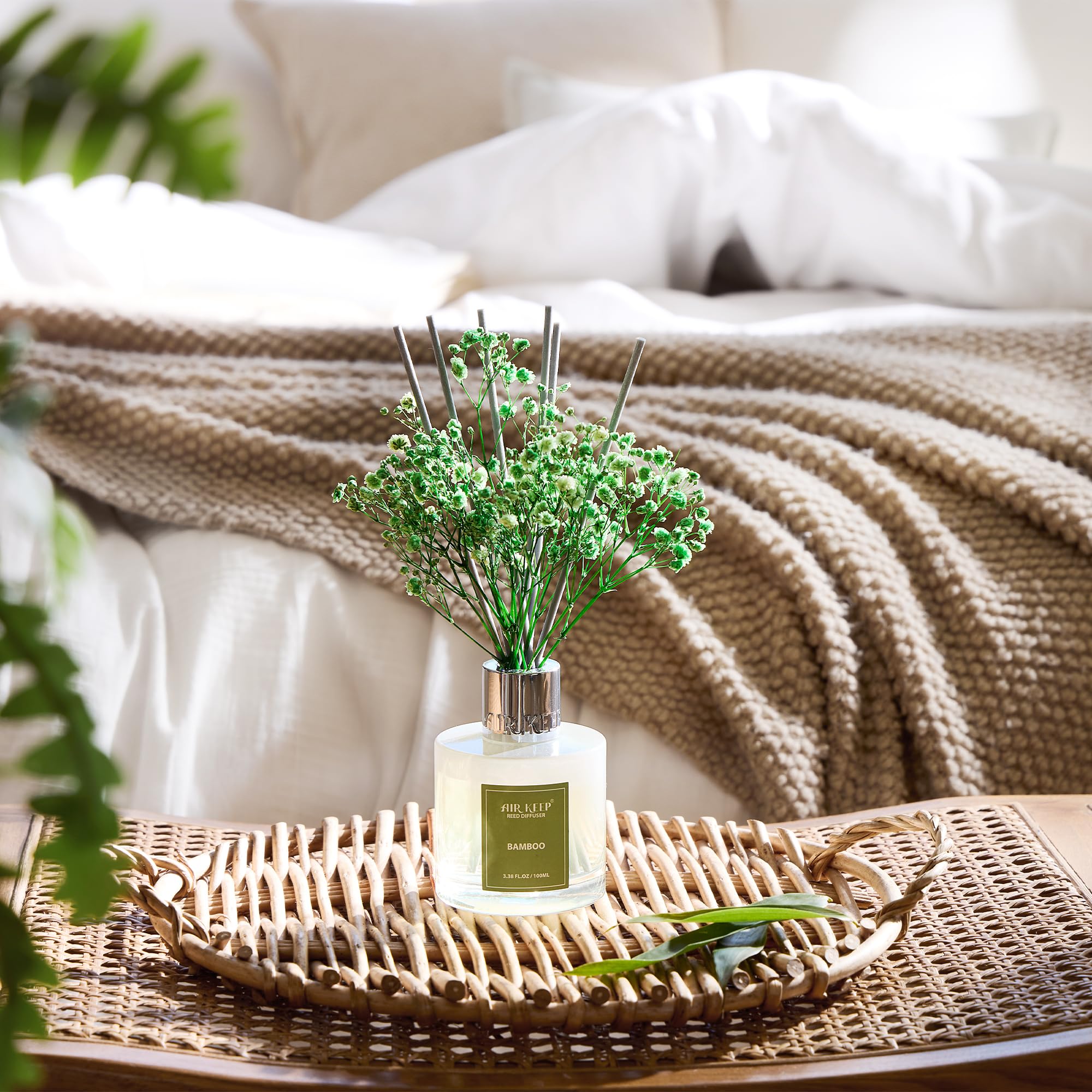 Airkeep Clean Linen Reed Diffuser Set