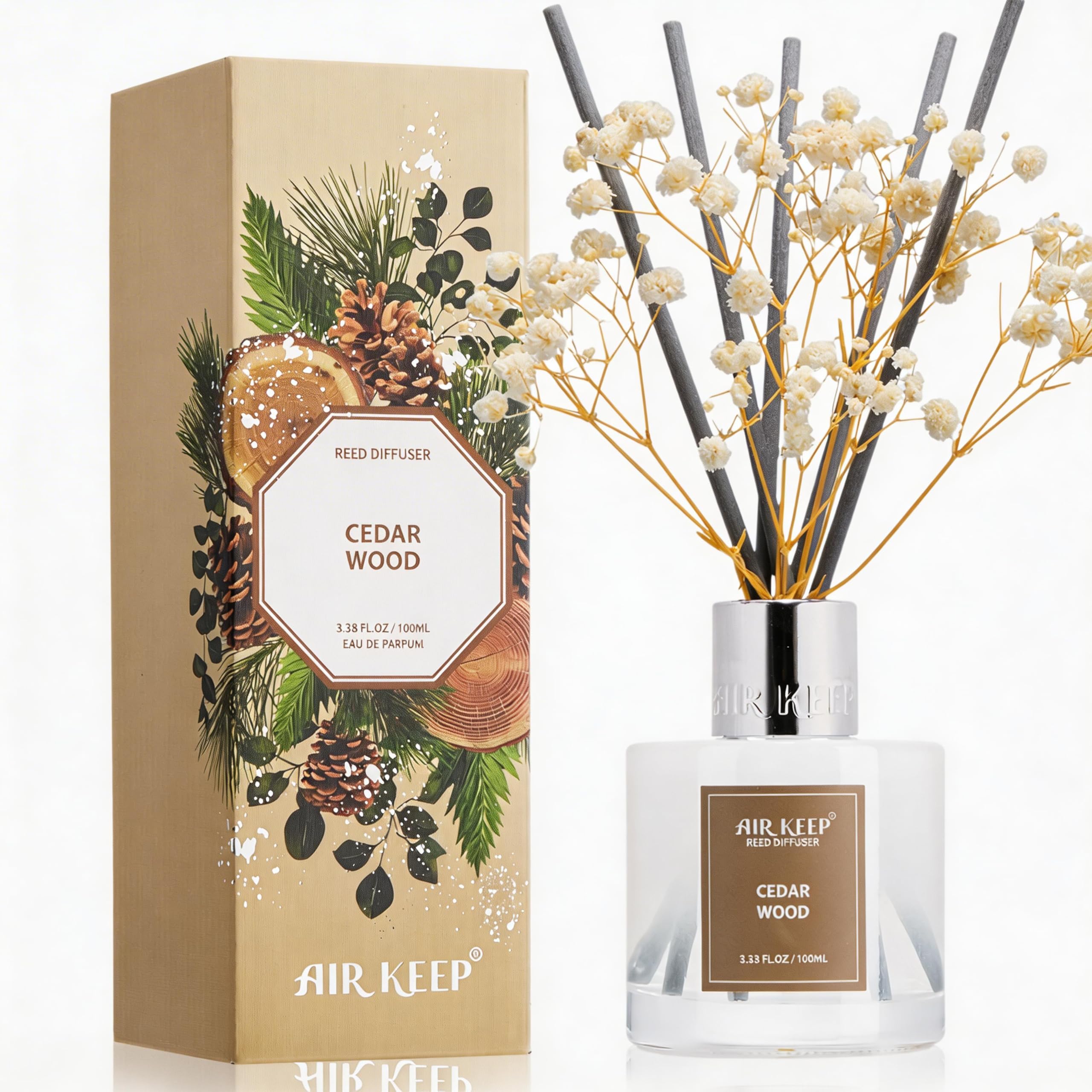 Airkeep Clean Linen Reed Diffuser Set