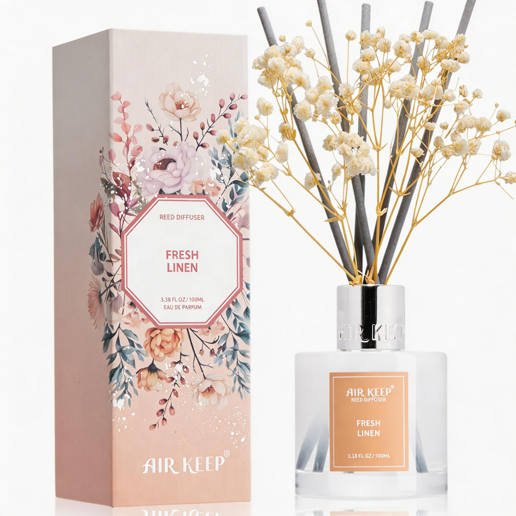 Airkeep Clean Linen Reed Diffuser Set