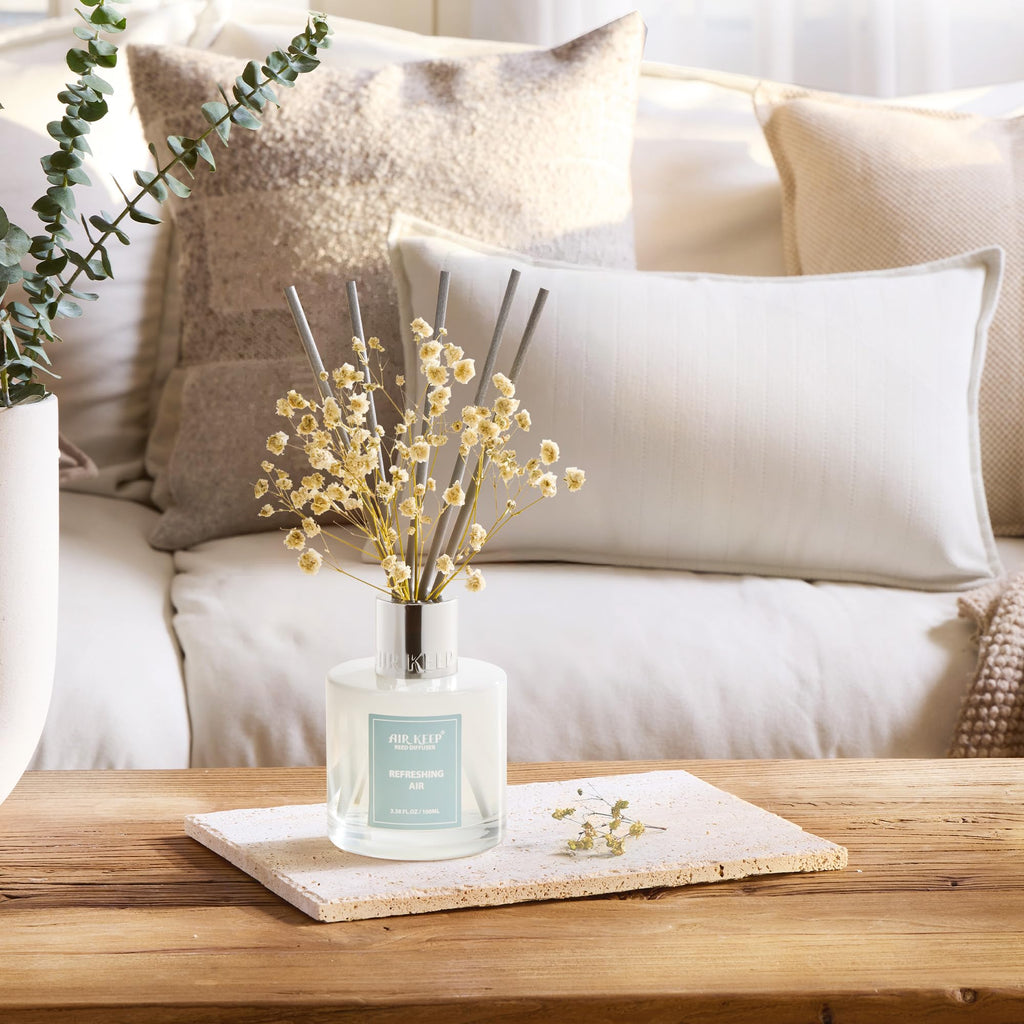 Airkeep Clean Linen Reed Diffuser Set