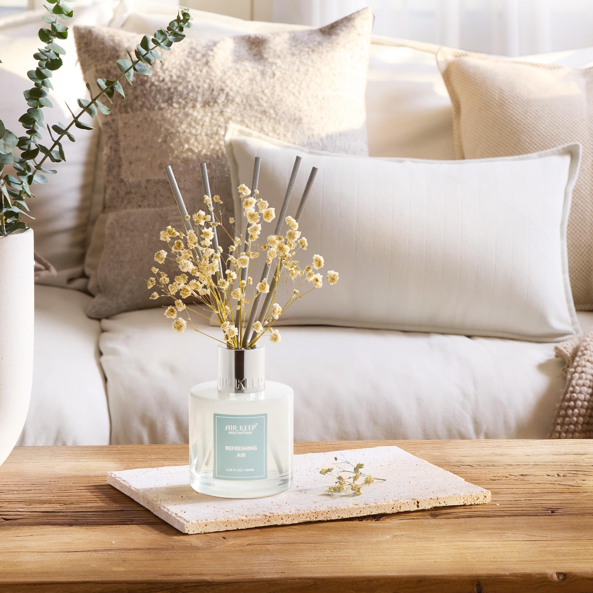 Airkeep Clean Linen Reed Diffuser Set