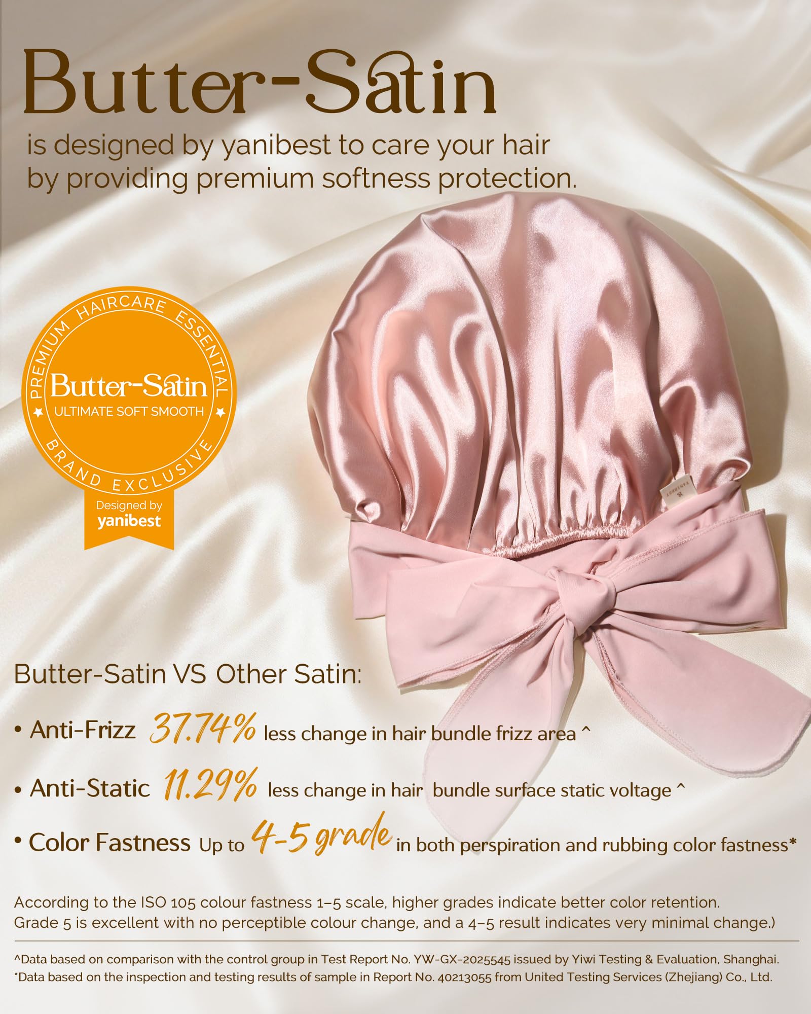 YANIBEST Adjustable Satin Bonnet for Sleeping Women Double Layer Hair Wrap Reduce Friction Prevent Frizz Natural Curly Hair