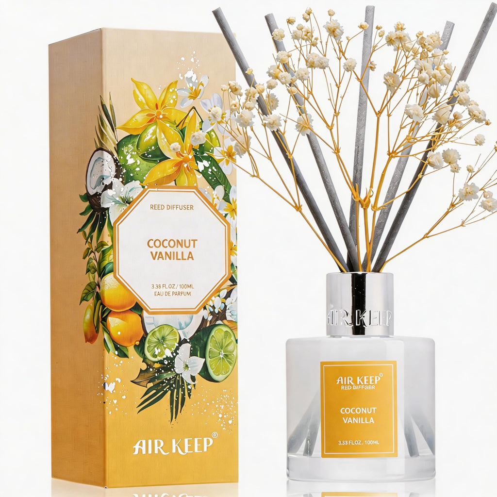 Airkeep Clean Linen Reed Diffuser Set