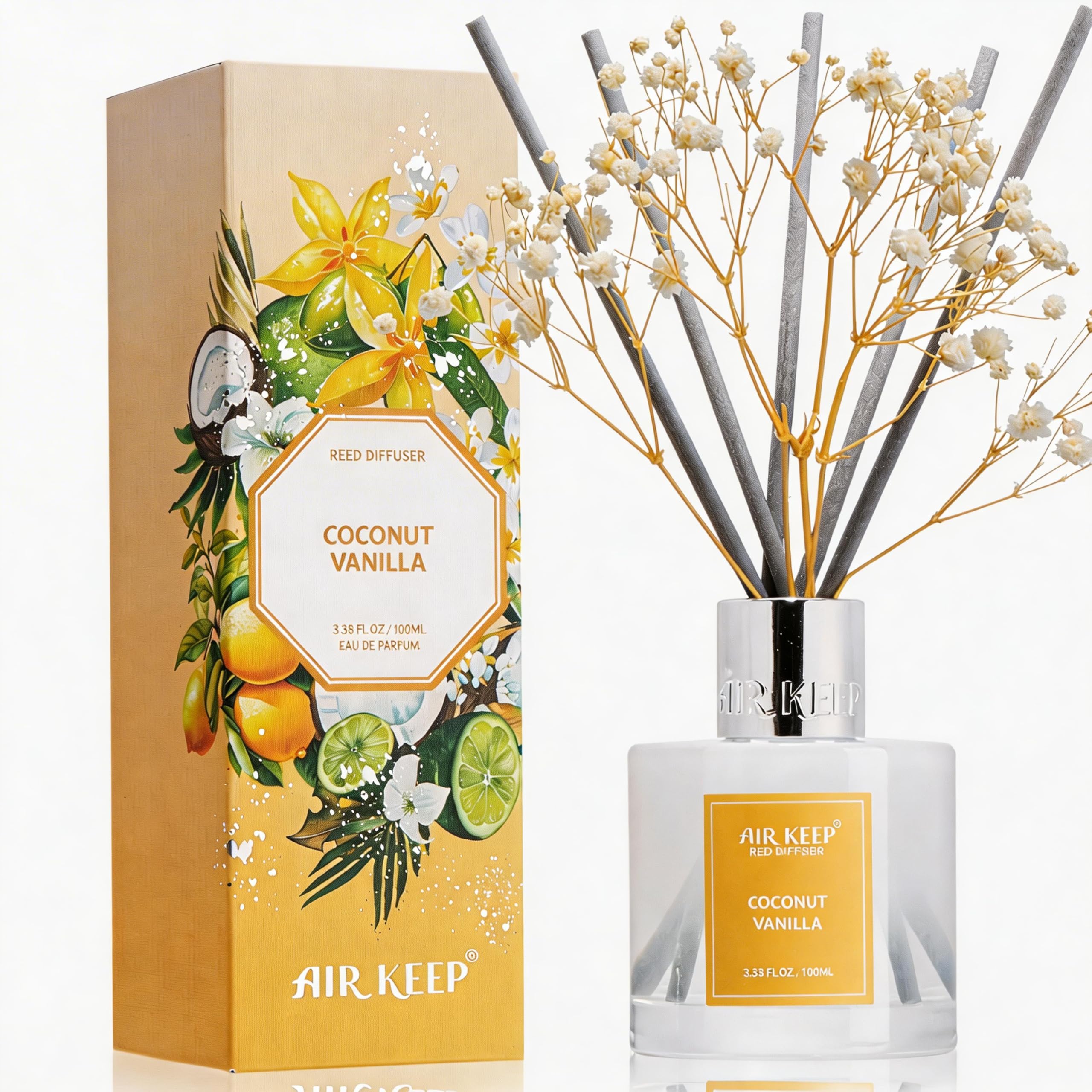 Airkeep Clean Linen Reed Diffuser Set