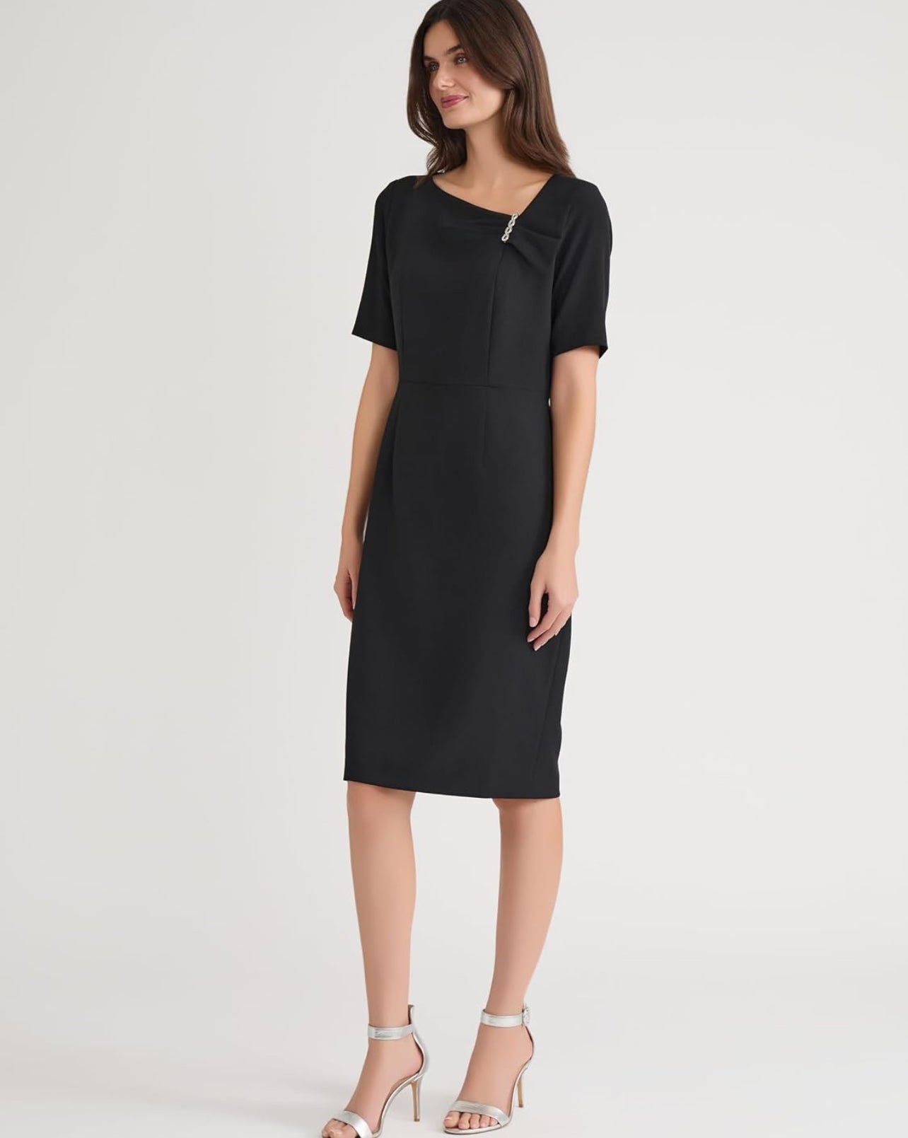 Kasper Women's Elbow Sleeve Embellished Dress