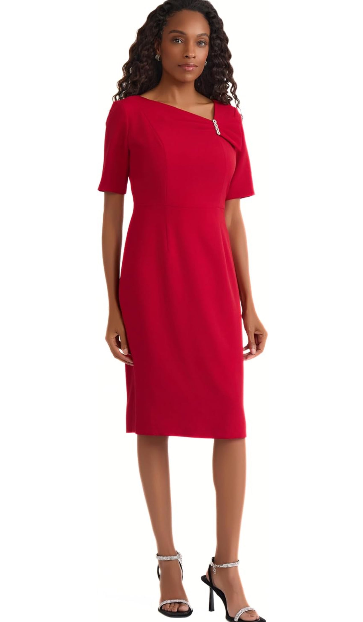 Kasper Women's Elbow Sleeve Embellished Dress